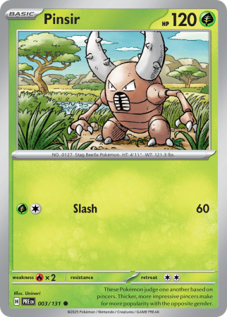 Pokémonkaart Pinsir nummer 3/131