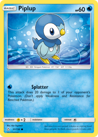 Piplup 31/156 Sun & Moon Ultra Prism