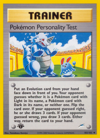 Pokémon Personality Test 102/113 Neo Neo Destiny