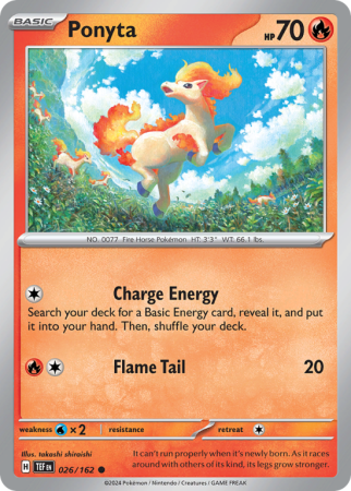 Pokémonkaart Ponyta nummer 26/162 uit de set Temporal Forces (Scarlet & Violet)