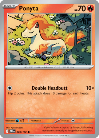 Pokémonkaart Ponyta nummer 29/182 uit de set Destined Rivals (Scarlet & Violet)