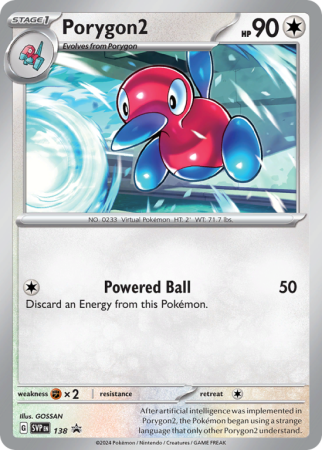 Pokémonkaart Porygon2 nummer 138/14 uit de set Scarlet & Violet Black Star Promos (Scarlet & Violet)