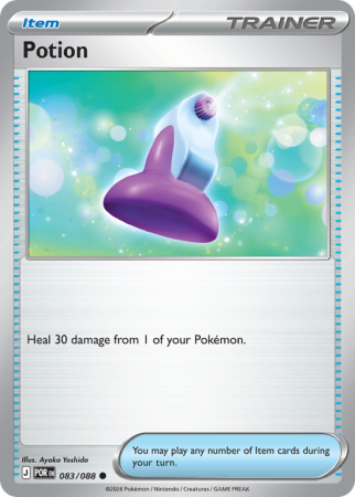 Pokémonkaart Potion nummer 83/88 uit de set Perfect Order (Mega Evolution)