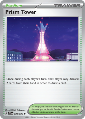 Pokémonkaart Prism Tower nummer 80/86 uit de set Chaos Rising (Mega Evolution)