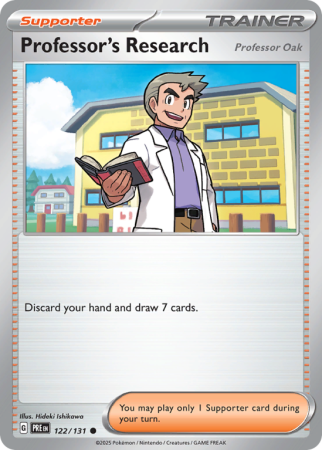 Pokémonkaart Professor's Research nummer 122/131