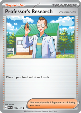 Pokémonkaart Professor's Research nummer 123/131 uit de set Prismatic Evolutions (Scarlet & Violet)