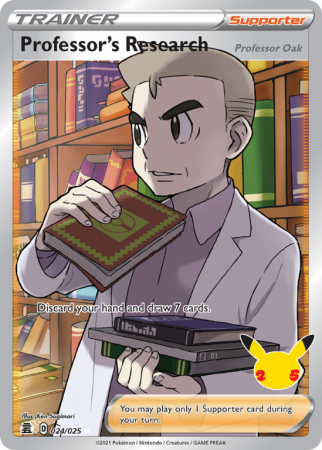 Pokémonkaart Professor’s Research (Professor Oak) nummer 24/25