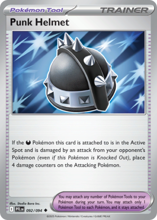 Pokémonkaart Punk Helmet nummer 92/94 uit de set Phantasmal Flames (Mega Evolution)