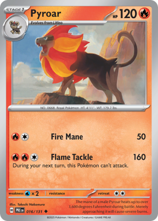 Pokémonkaart Pyroar nummer 16/131