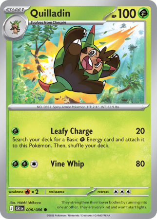 Pokémonkaart Quilladin nummer 6/86 uit de set Chaos Rising (Mega Evolution)
