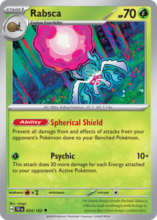 Pokémonkaart Rabsca nummer 24/162 uit de set Temporal Forces (Scarlet & Violet)