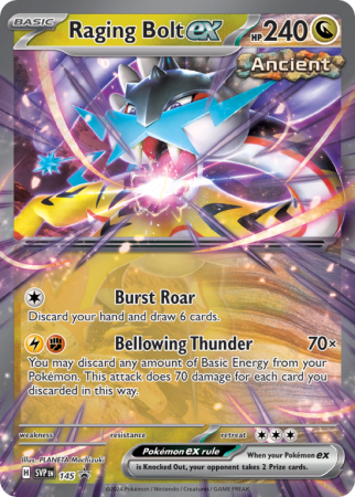 Pokémonkaart Raging Bolt ex nummer 145/14 uit de set Scarlet & Violet Black Star Promos (Scarlet & Violet)