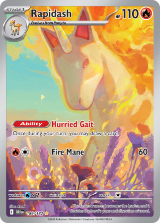 Pokémonkaart Rapidash nummer 189/182
