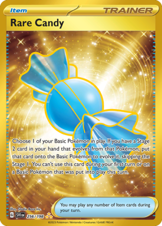 Pokémonkaart Rare Candy nummer 256/198