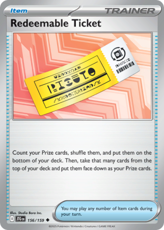 Pokémonkaart Redeemable Ticket nummer 156/159 uit de set Journey Together (Scarlet & Violet)