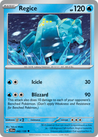 Pokémonkaart Regice nummer 42/159