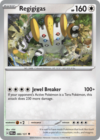 Pokémonkaart Regigigas nummer 86/131 uit de set Prismatic Evolutions (Scarlet & Violet)