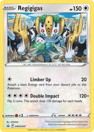 Pokémonkaart Regigigas nummer SWSH247/103 uit de set SWSH Black Star Promos (Sword & Shield)