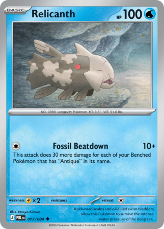 Pokémonkaart Relicanth nummer 17/84