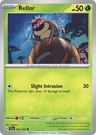 Pokémonkaart Rellor nummer 23/162 uit de set Temporal Forces (Scarlet & Violet)