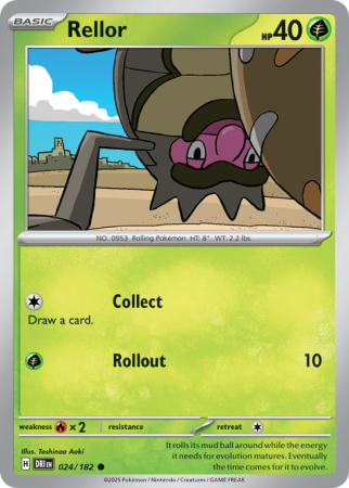 Pokémonkaart Rellor nummer 24/182