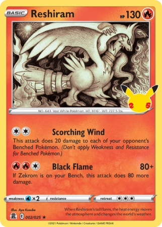 Pokémonkaart Reshiram nummer 2/25
