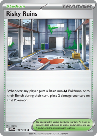 Pokémonkaart Risky Ruins nummer 127/132 uit de set Mega Evolution