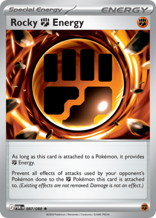 Pokémonkaart Rocky Fighting Energy nummer 87/88 uit de set Perfect Order (Mega Evolution)