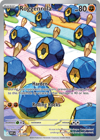 Pokémonkaart Roggenrola nummer 127/86 uit de set White Flare (Scarlet & Violet)