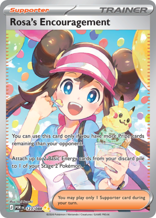 Pokémonkaart Rosa's Encouragement nummer 123/88