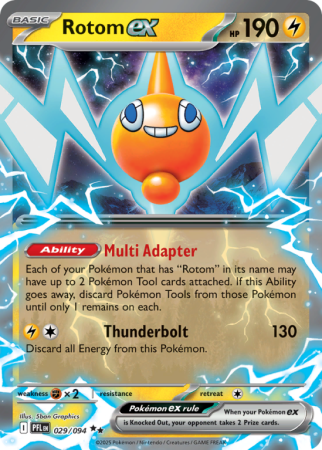 Pokémonkaart Rotom ex nummer 29/94 uit de set Phantasmal Flames (Mega Evolution)