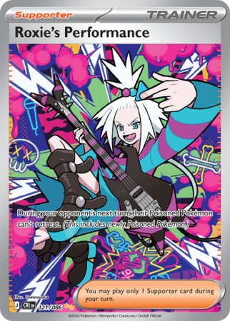Pokémonkaart Roxie's Performance nummer 121/86 uit de set Chaos Rising (Mega Evolution)