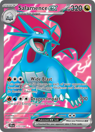 Pokémonkaart Salamence ex nummer 177/159 uit de set Journey Together (Scarlet & Violet)