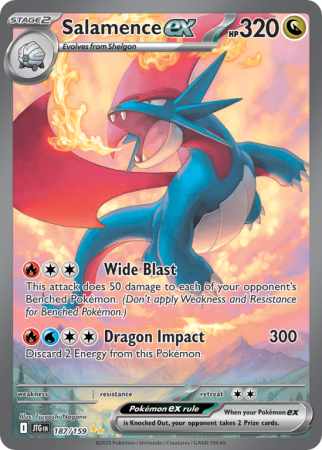 Pokémonkaart Salamence ex nummer 187/159
