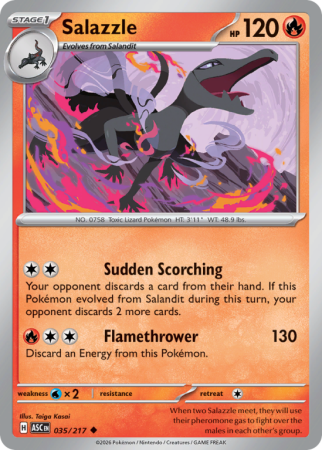 Pokémonkaart Salazzle nummer 35/217 uit de set Ascended Heroes (Mega Evolution)