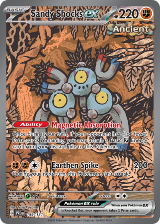 Pokémonkaart Sandy Shocks ex nummer 159/131 uit de set Prismatic Evolutions (Scarlet & Violet)