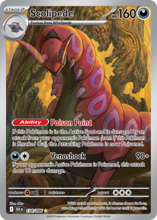 Pokémonkaart Scolipede nummer 134/86