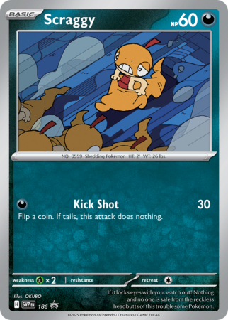 Pokémonkaart Scraggy nummer 186/14 uit de set Scarlet & Violet Black Star Promos (Scarlet & Violet)