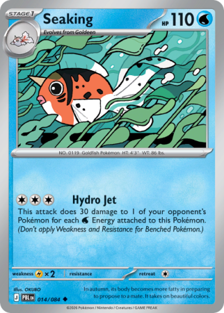Pokémonkaart Seaking nummer 14/84 uit de set Pitch Black (Mega Evolution)