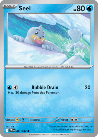 Pokémonkaart Seel nummer 21/94 uit de set Phantasmal Flames (Mega Evolution)
