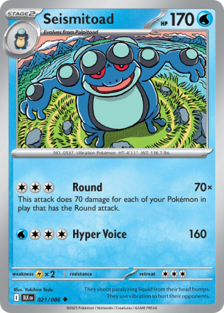 Pokémonkaart Seismitoad nummer 21/86