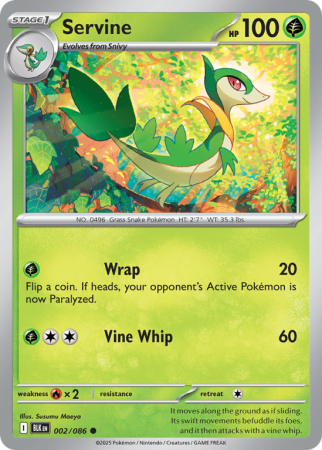 Pokémonkaart Servine nummer 2/86