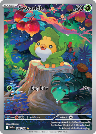 Pokémonkaart Sewaddle nummer 87/86 uit de set White Flare (Scarlet & Violet)