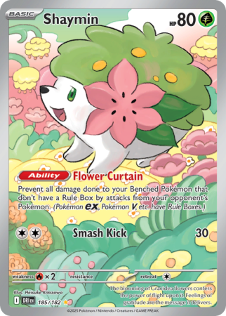 Pokémonkaart Shaymin nummer 185/182