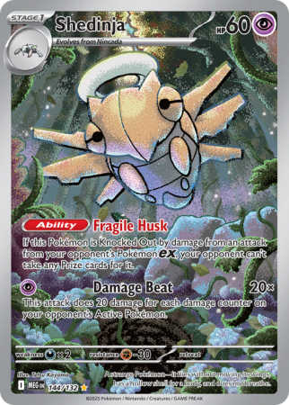 Pokémonkaart Shedinja nummer 144/132 uit de set Mega Evolution