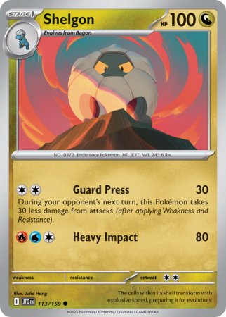 Pokémonkaart Shelgon nummer 113/159 uit de set Journey Together (Scarlet & Violet)