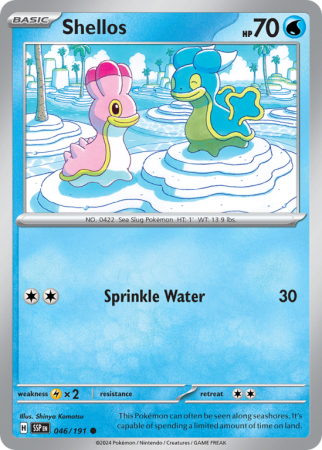 Pokémonkaart Shellos nummer 46/191 uit de set Surging Sparks (Scarlet & Violet)