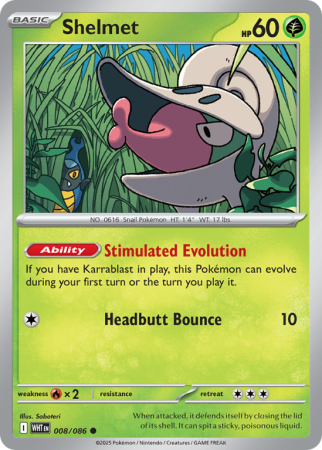 Pokémonkaart Shelmet nummer 8/86