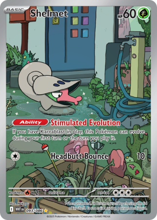 Pokémonkaart Shelmet nummer 93/86 uit de set White Flare (Scarlet & Violet)