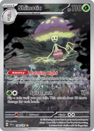 Pokémonkaart Shiinotic nummer 194/191